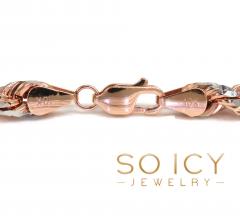 10k rose two tone gold prism cut rope chain 20-26