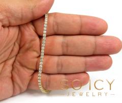 14k yellow gold round 8 pointer diamond tennis chain 18-26