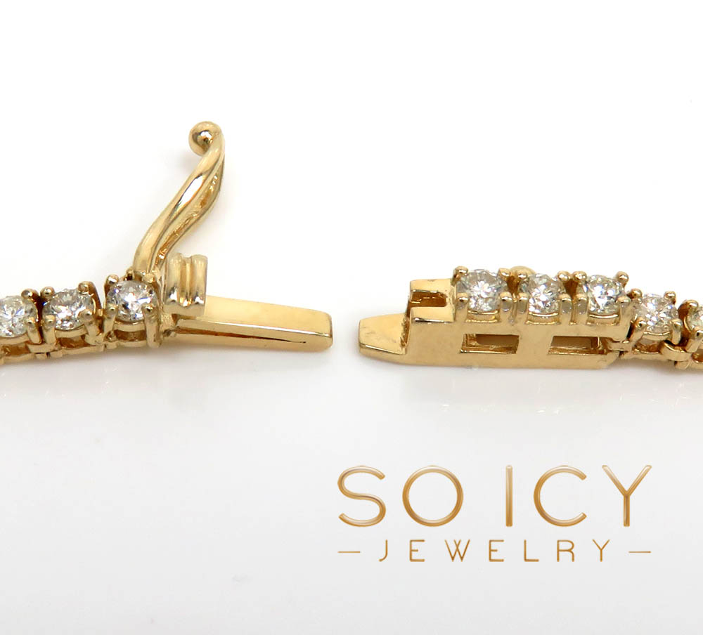 14k yellow gold round 5 pointer diamond tennis chain 20-24