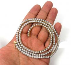 14k yellow gold round 7 pointer lab grown diamonds illusion tennis chain 4.50mm 8.50ct 16-26