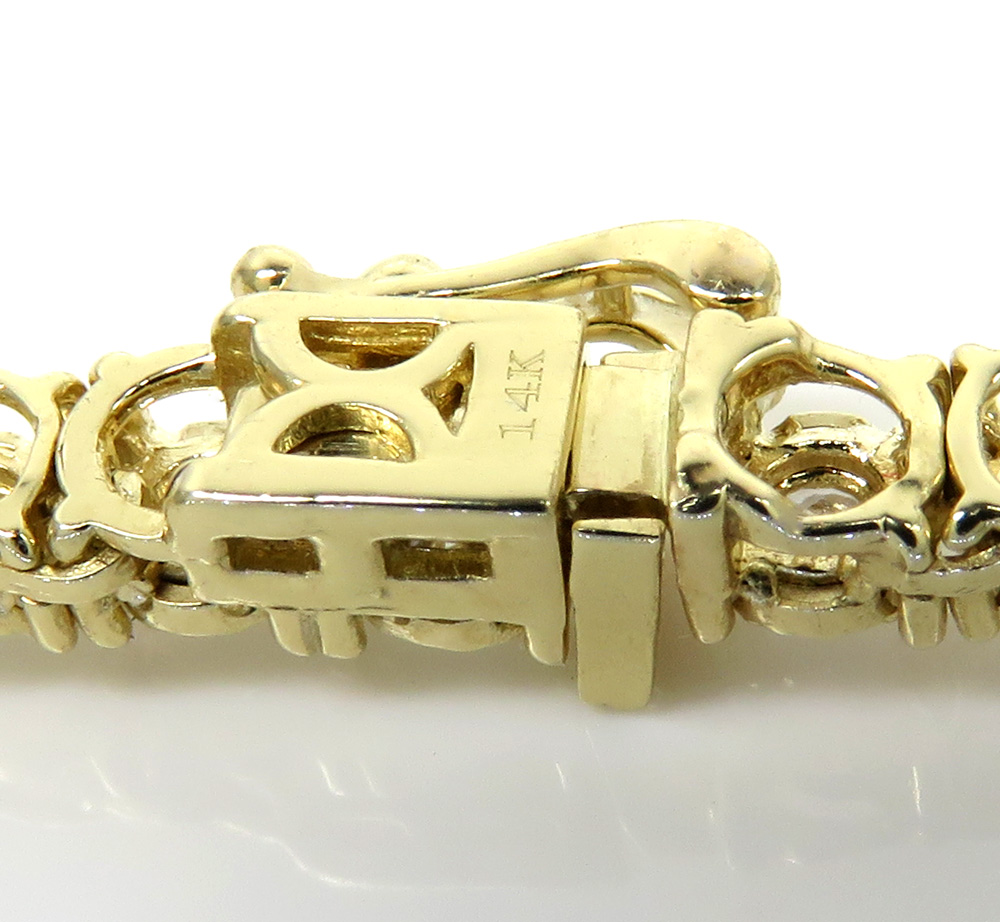 14k gold 5 pointer lab grown diamond illusion tennis chain 3.70mm 6.50ct 16-26