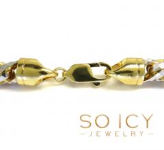 14k two tone gold prism cut semi-hollow franco chain 18-22