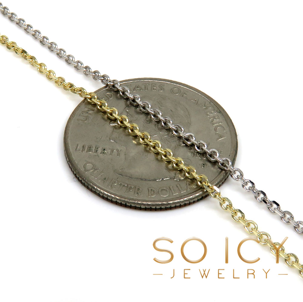 14k gold super skinny solid cable chain 16-22 inch 1.50mm
