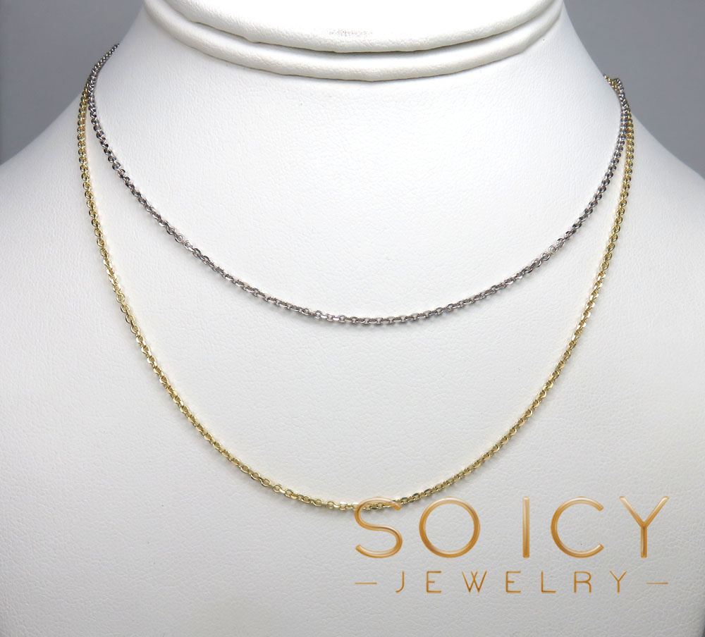 14k gold super skinny solid cable chain 16-22 inch 1.50mm - Image 5