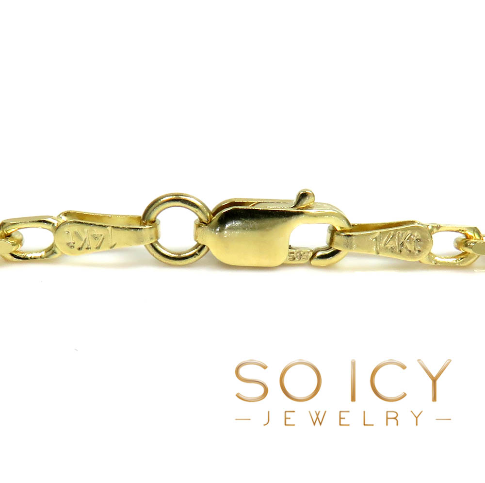 14k yellow gold solid thick cable box link chain 18-24