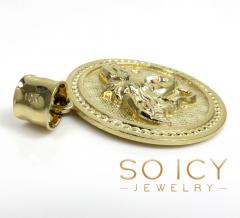 10k yellow gold small-large round medusa head pendant 