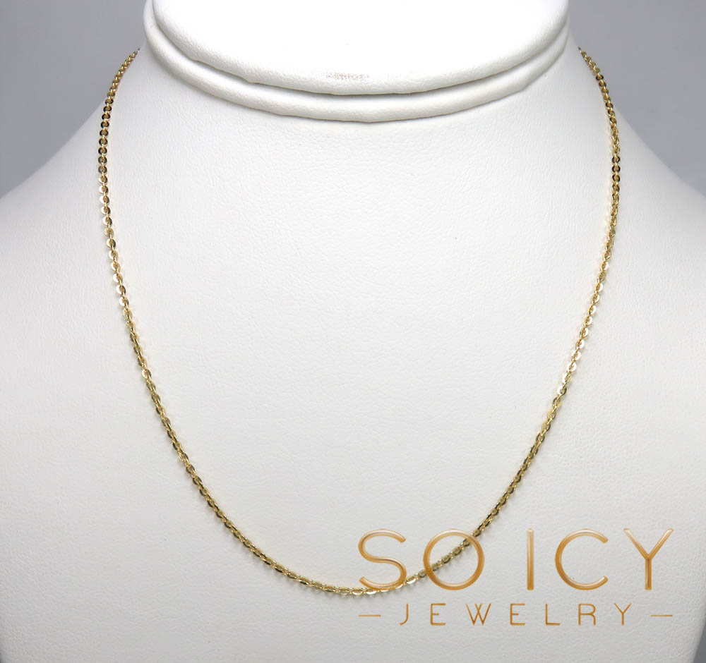 10k yellow gold solid circle link chain 16-22 inch 1.60mm - Image 5