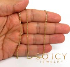 10k yellow gold solid circle link chain 16-22 inch 1.60mm