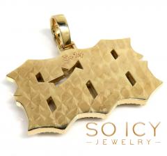 10k gold diamond layered gothic font pendant 6.10ct 