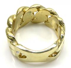 10k yellow gold solid xl flat 11mm cuban ring 