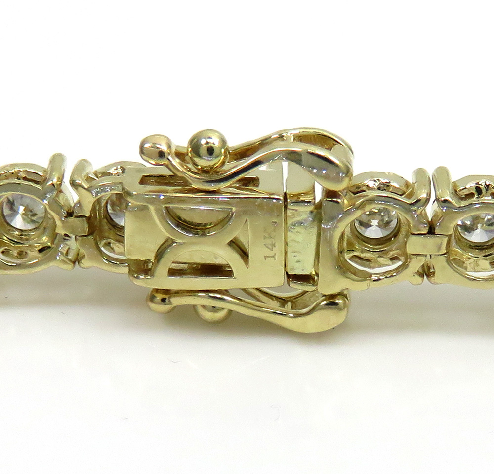 14k gold 5 pointer lab grown diamond illusion tennis bracelet 3.70mm 2.69ct