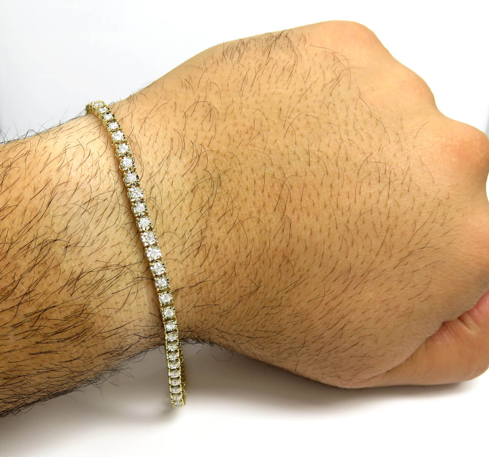 14k gold 5 pointer lab grown diamond illusion tennis bracelet 3.70mm 2.69ct