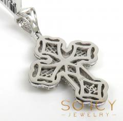 14k white gold round & baguette diamond cross 1.50ct