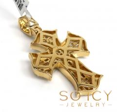 14k gold round & baguette diamond fate cross 1.80ct 