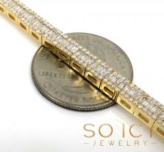 14k gold round & baguette diamond bracelet 7.50