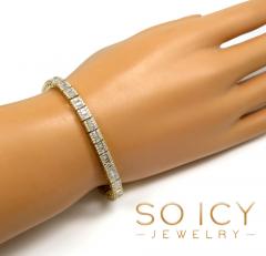 14k gold round & baguette diamond bracelet 7.50