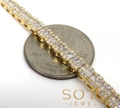 14k gold round & baguette diamond bracelet 7