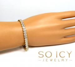 14k gold round & baguette diamond bracelet 7