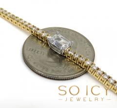 14k gold round 4 pointer diamond & emerald lab grown tennis bracelet 7.50