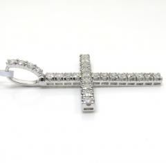 14k white gold large 15 pointer diamond prong cross 3.36ct
