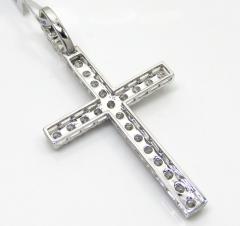 14k white gold large 15 pointer diamond prong cross 3.36ct