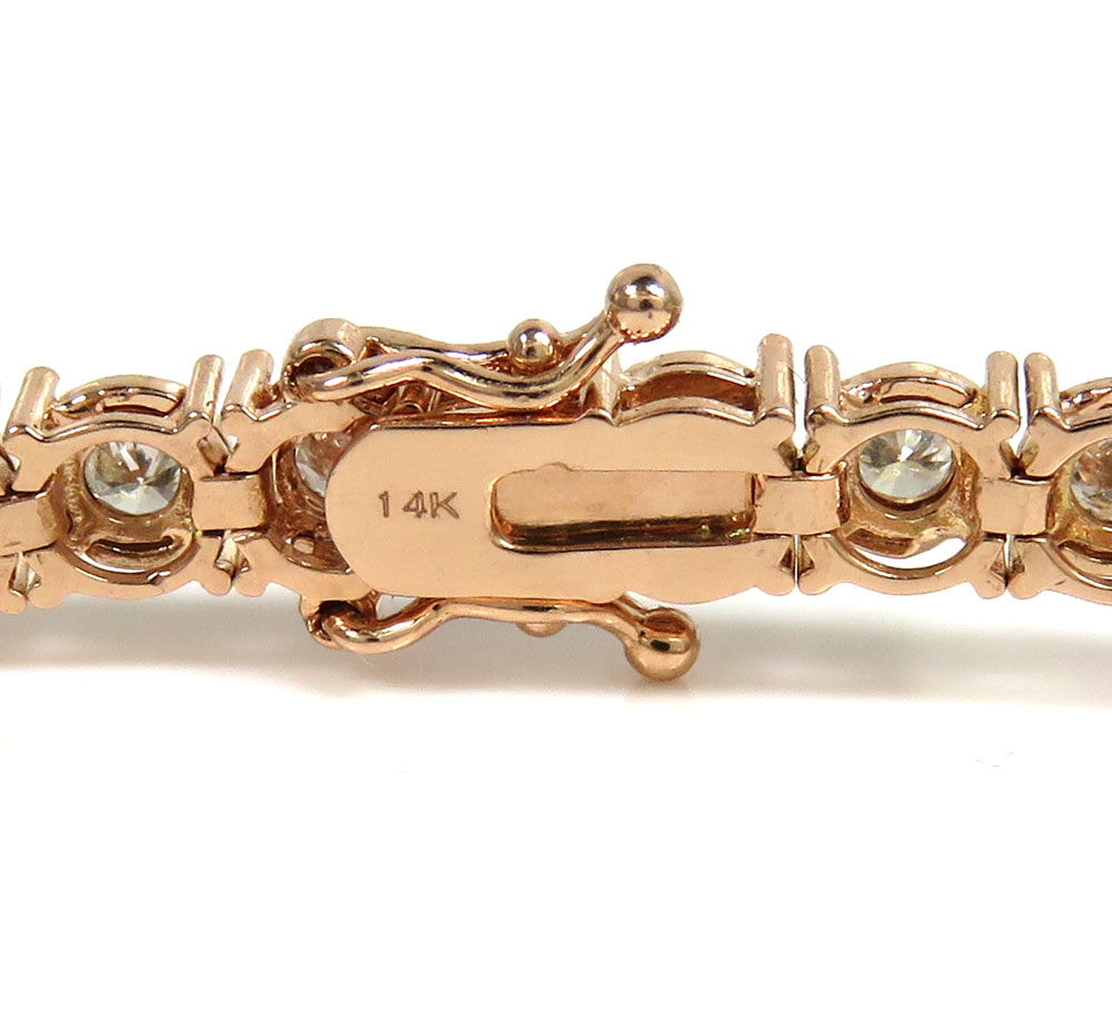 14k gold round 7 pointer lab diamond illusion tennis bracelet 4.40mm 3.50ct - Image 5
