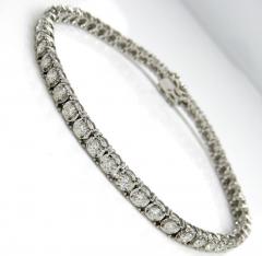 14k gold round 7 pointer lab diamond illusion tennis bracelet 4.40mm 3.50ct