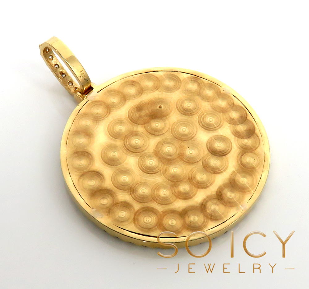 14k yellow gold mini-large diamond picture pendant 1.30-3.75ct