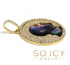 14k yellow gold mini-large diamond picture pendant 1.30-3.75ct