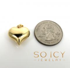 14k gold small solid heart pendant 