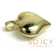 14k gold small solid heart pendant 