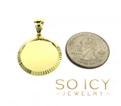 10k yellow gold fluted bezel small picture pendant 