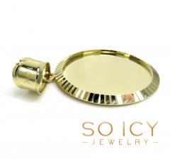 10k yellow gold fluted bezel small picture pendant 