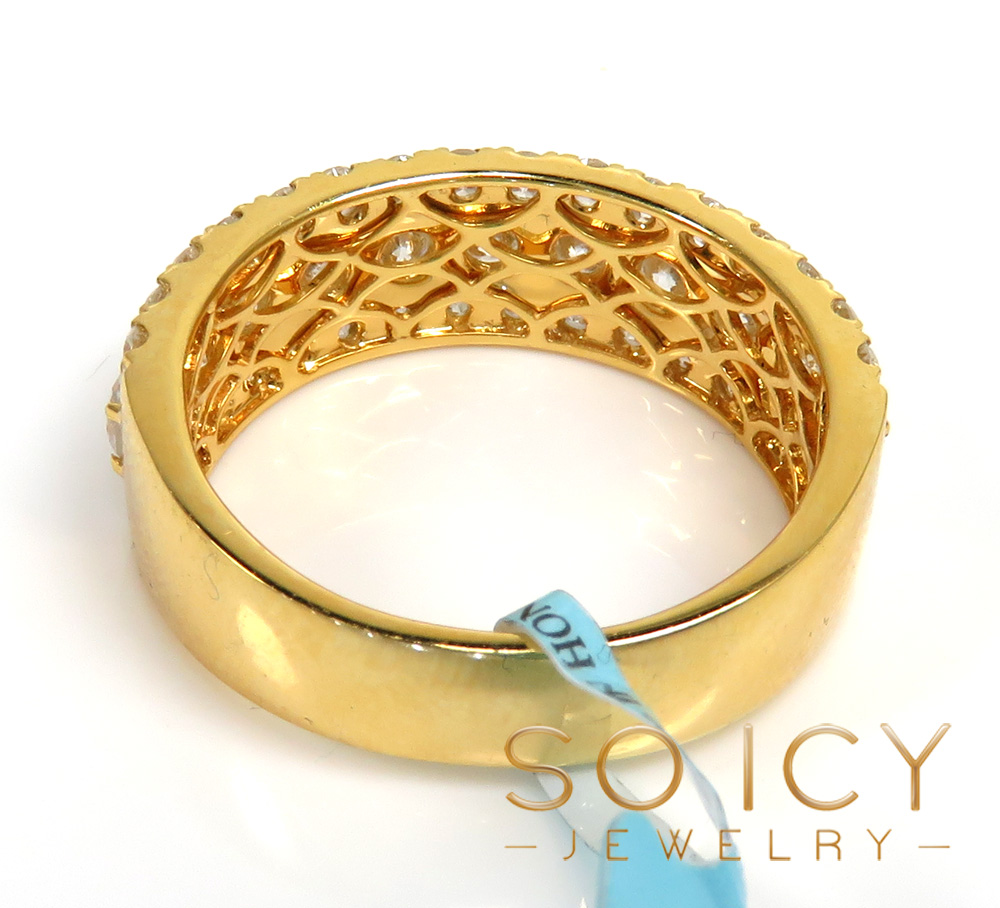 14k solid gold three row diamond 7.80mm half iced band 2.44ct - Image 5