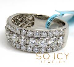 14k solid gold three row diamond 7.80mm half iced band 2.44ct