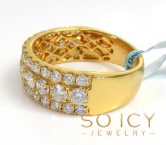 14k solid gold three row diamond 7.80mm half iced band 2.44ct