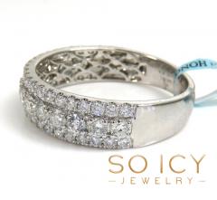 14k solid gold three row diamond 5.80mm half iced band 1.44ct