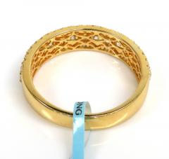 14k solid gold three row diamond 5.80mm half iced band 1.44ct
