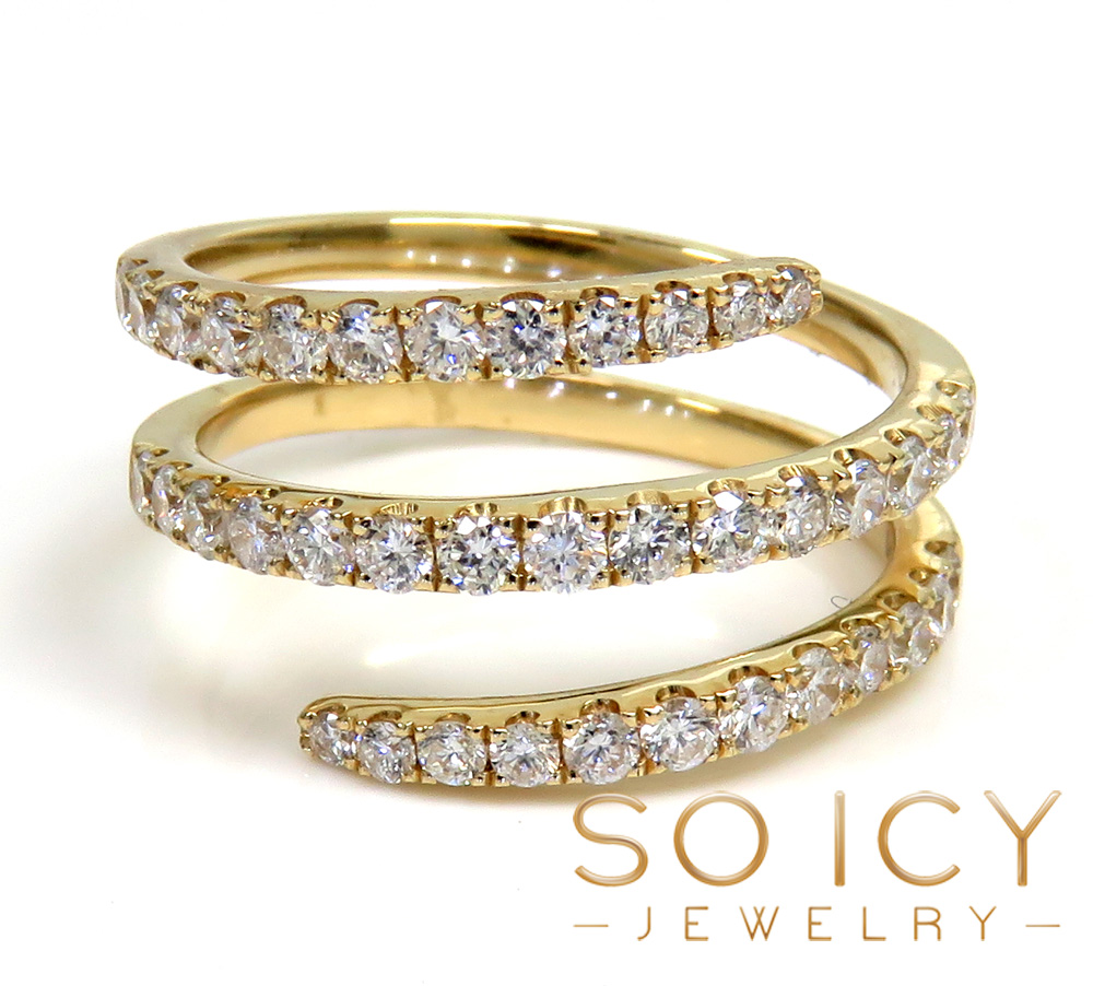 14k yellow or white gold graduate diamond spiral eternity ring 0.86ct - Image 2