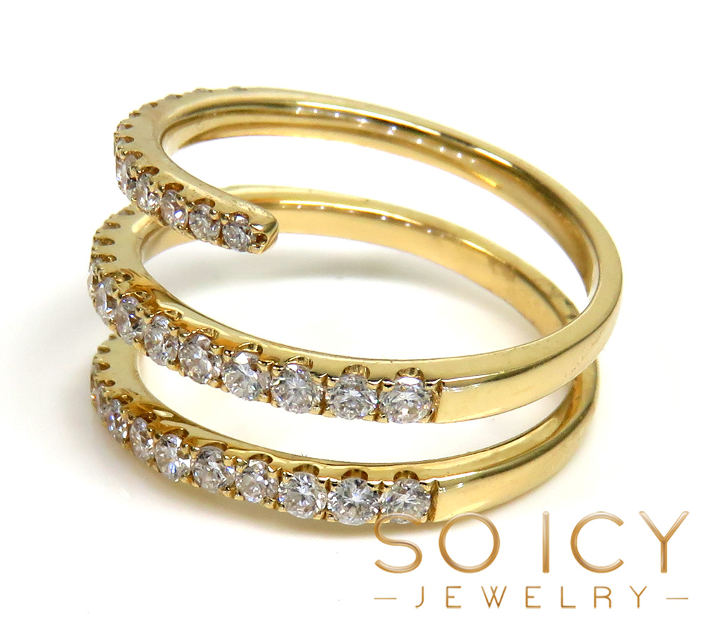 14k yellow or white gold graduate diamond spiral eternity ring 0.86ct