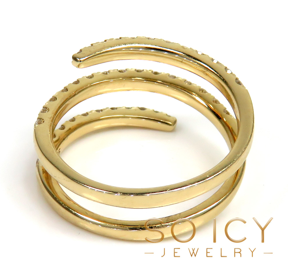 14k yellow or white gold graduate diamond spiral eternity ring 0.86ct