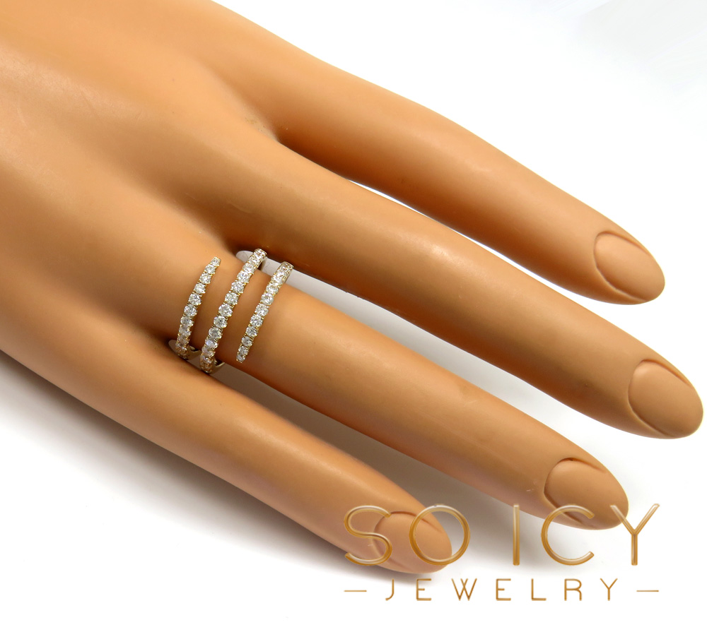 14k yellow or white gold graduate diamond spiral eternity ring 0.86ct