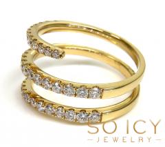14k yellow or white gold graduate diamond spiral eternity ring 0.86ct