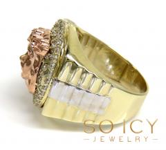 10k tri color cz presidential jesus face ring 1.00ct 