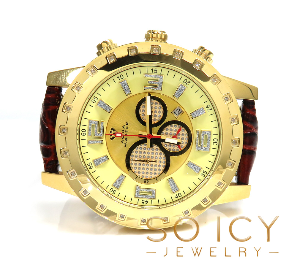 Mens aqua master genuine diamond 50mm watch 0.20ct - Image 3