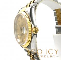 18k yellow gold and stainless steel rolex 36mm datejust watch 