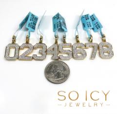 10k yellow gold diamond number pendant 0.48ct