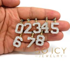 10k yellow gold diamond number pendant 0.48ct