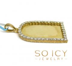 10k yellow gold large diamond tomb stone picture pendant 1.77ct