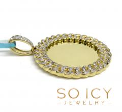 10k yellow gold diamond cuban large picture pendant 0.29ct 